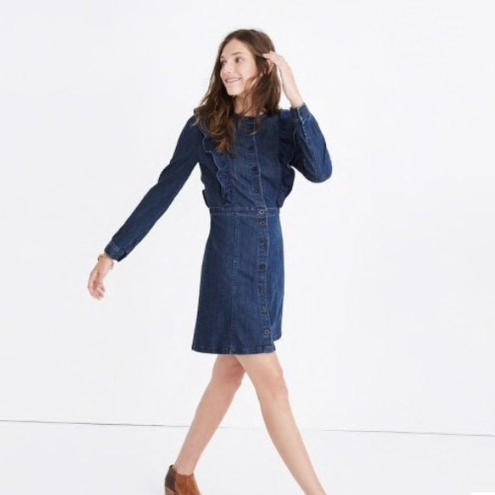 Madewell Denim Ruffle Dress